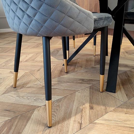 Sedia imbottita in velluto Vermont Velvet grafite