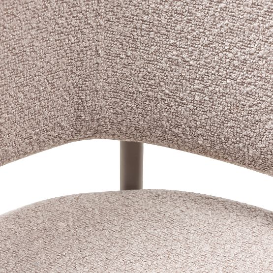 Sedia imbottita Lamu beige, bouclé