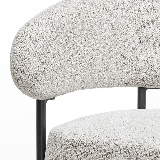 Sedia imbottita Lamu, mélange beige/gambe nere