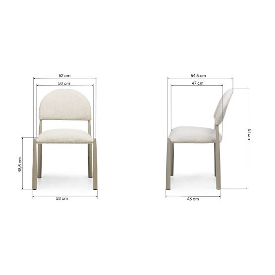Sedia imbottita Maze beige-grigio