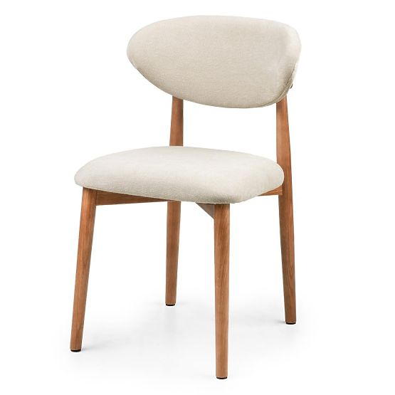 Sedia imbottita Merano beige/noce chiaro
