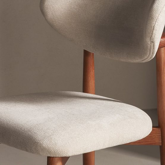 Sedia imbottita Merano beige/noce chiaro