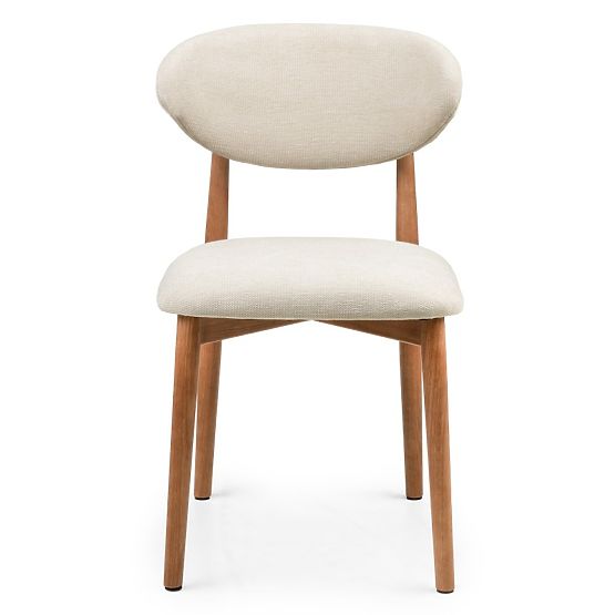 Sedia imbottita Merano beige/noce chiaro