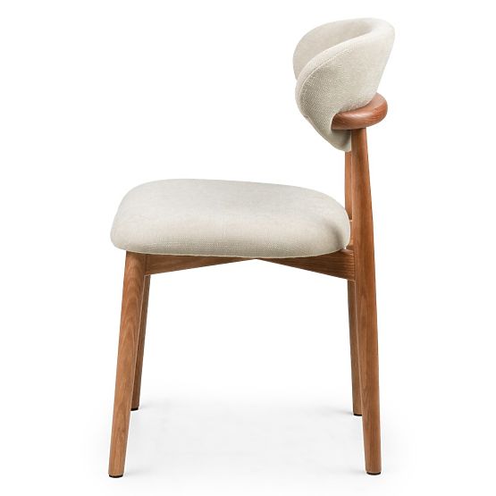 Sedia imbottita Merano beige/noce chiaro