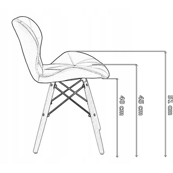 Sedia imbottita moderna MURET nera