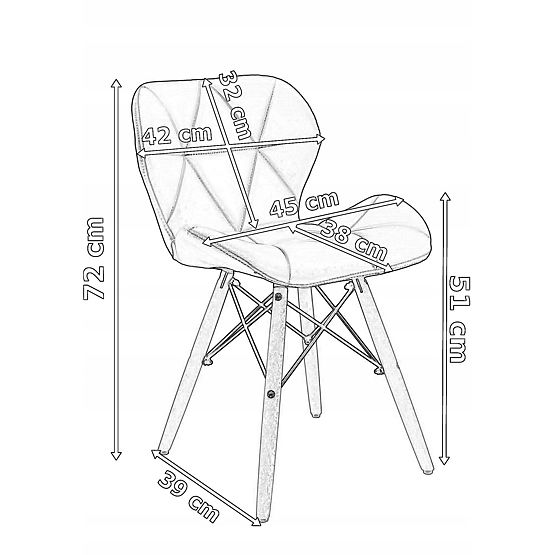Sedia imbottita moderna MURET nera