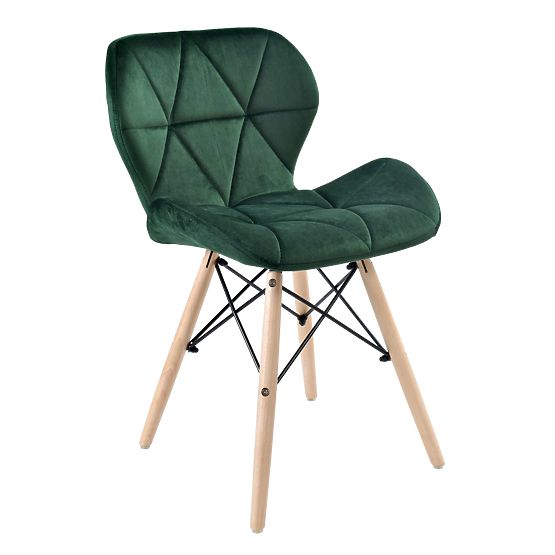 Sedia imbottita MURET VELVET velluto verde scuro