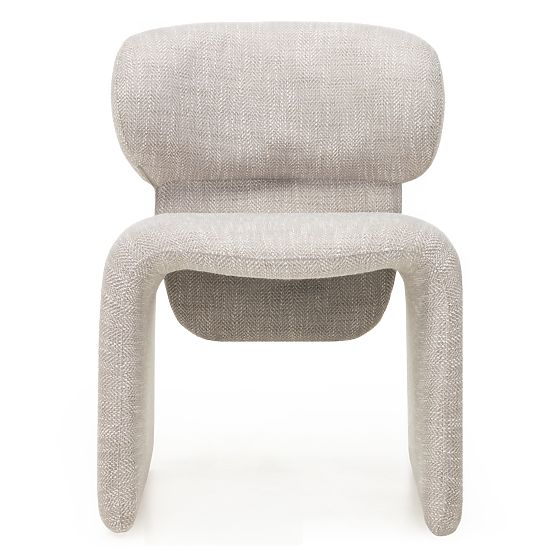 Sedia imbottita Nabila, beige-grigio