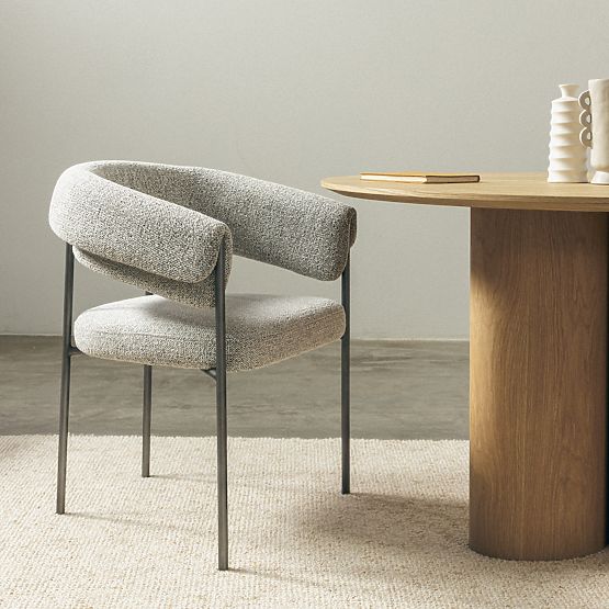 Sedia imbottita Portia grigia