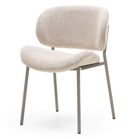 Sedia imbottita Safira beige, boucle