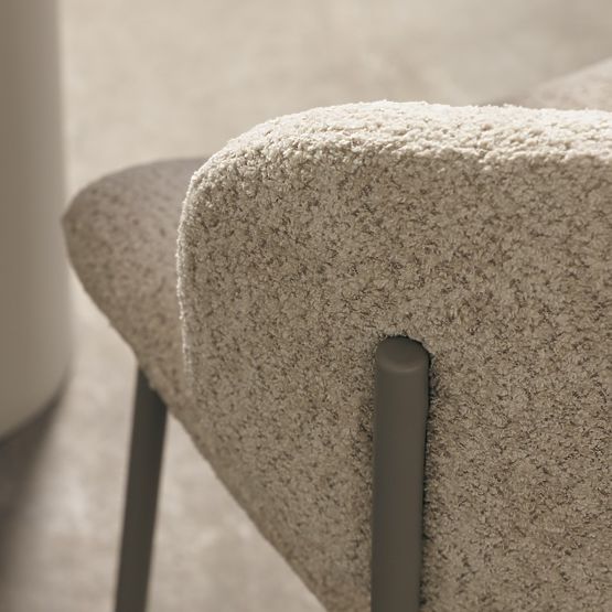 Sedia imbottita Safira beige, boucle