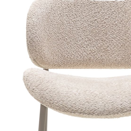 Sedia imbottita Safira beige, boucle