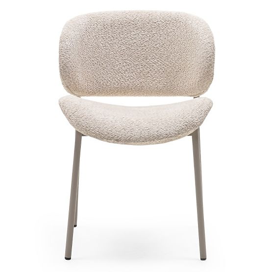 Sedia imbottita Safira beige, boucle