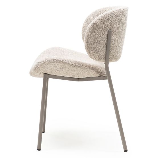 Sedia imbottita Safira beige, boucle