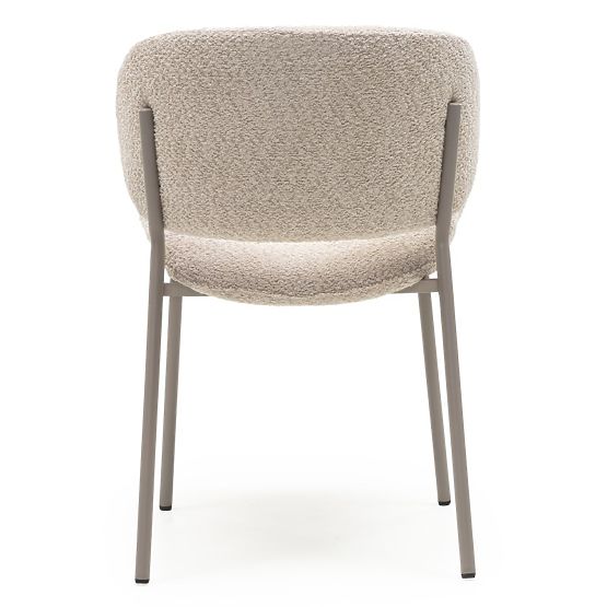 Sedia imbottita Safira beige, boucle