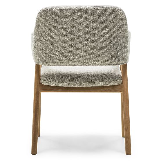 Sedia imbottita Sanremo grigio chiaro, bouclé/rovere