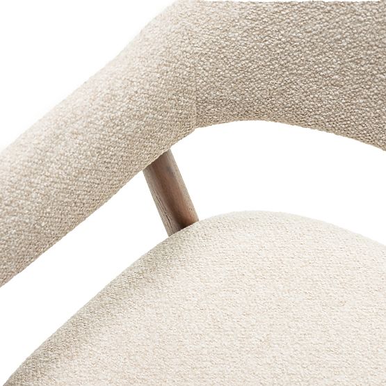 Sedia imbottita Sorrento, beige, bouclé/noce chiaro