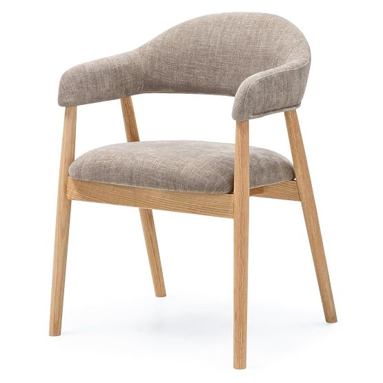 Sedia imbottita Sorrento, beige scuro, rovere