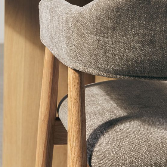 Sedia imbottita Sorrento, beige scuro, rovere