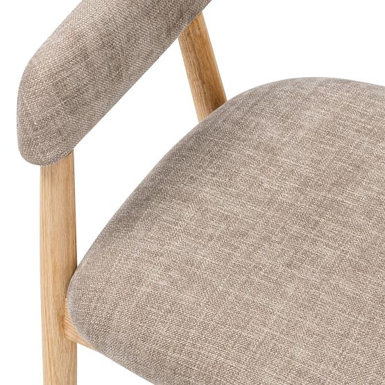 Sedia imbottita Sorrento, beige scuro, rovere
