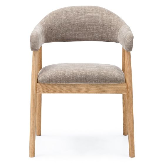 Sedia imbottita Sorrento, beige scuro, rovere
