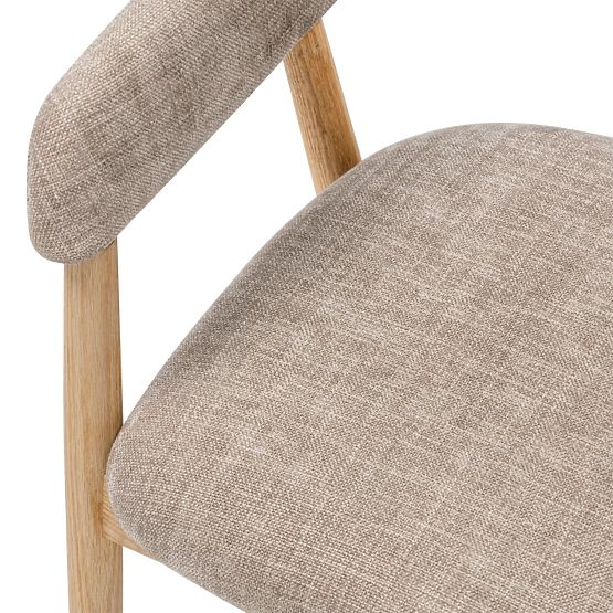 Sedia imbottita Sorrento, beige scuro, rovere