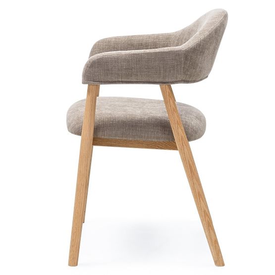 Sedia imbottita Sorrento, beige scuro, rovere
