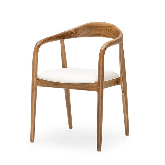 Sedia in legno Ludvika 2.0, arrotondata, naturale/crema