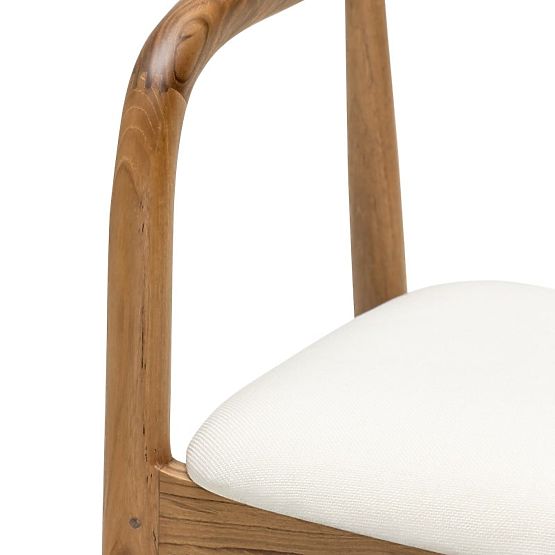 Sedia in legno Ludvika 2.0, arrotondata, naturale/crema