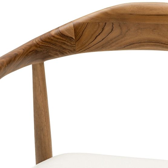 Sedia in legno Ludvika 2.0, arrotondata, naturale/crema