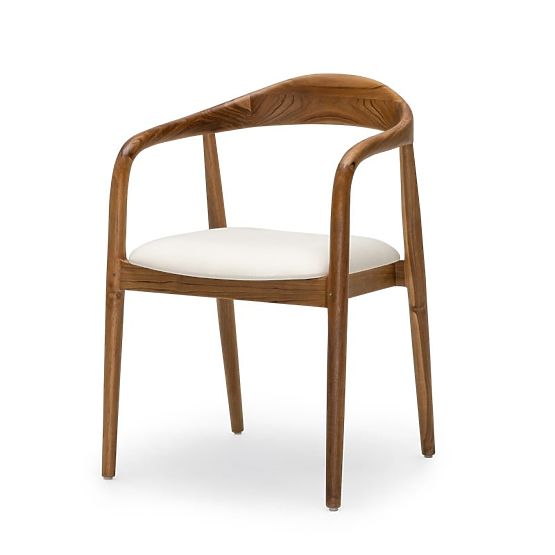 Sedia in legno Ludvika 2.0, arrotondata, naturale/crema