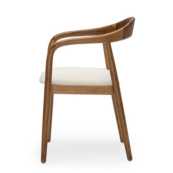 Sedia in legno Ludvika 2.0, arrotondata, naturale/crema