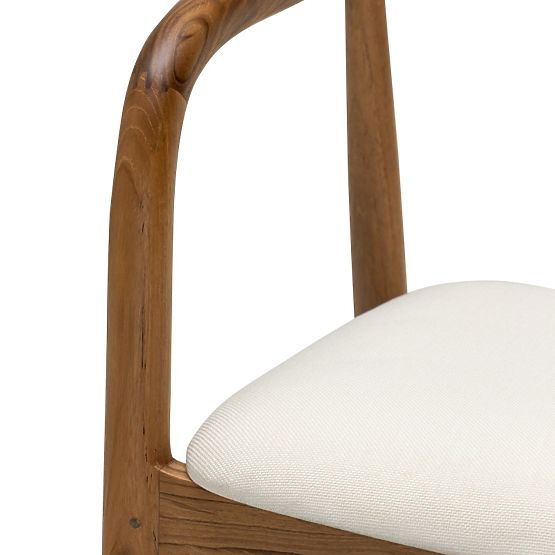 Sedia in legno Ludvika 2.0, arrotondata, naturale/crema