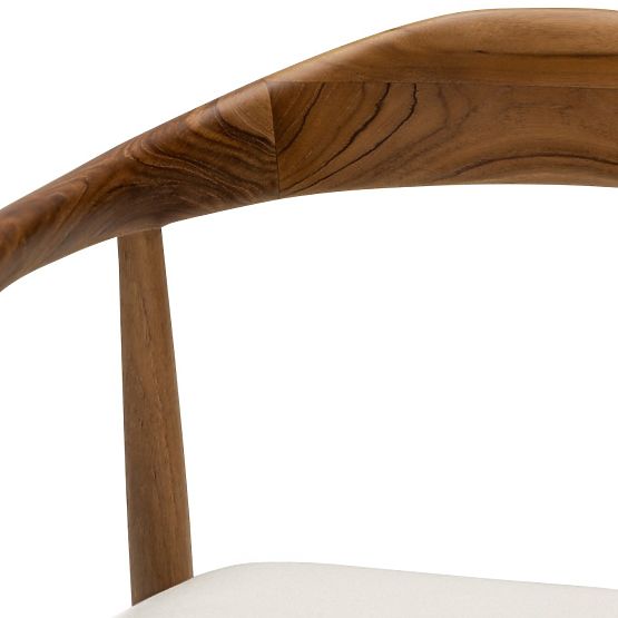 Sedia in legno Ludvika 2.0, arrotondata, naturale/crema