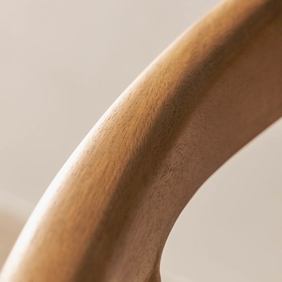 Sedia in legno Ludvika, arrotondata, naturale/crema