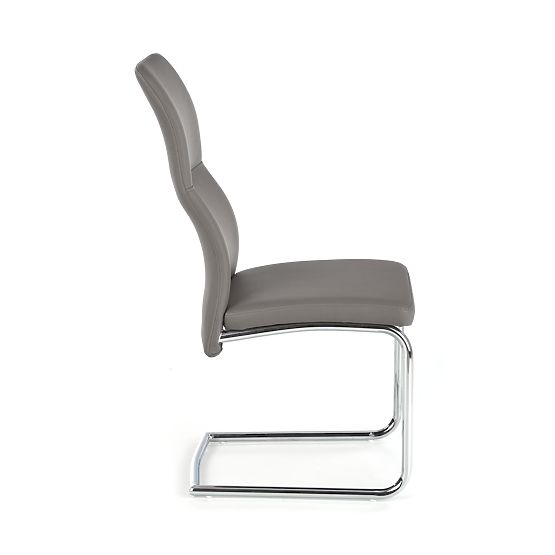 Sedia in metallo cromato ARCO / ecopelle colore cenere (1p=2pz)