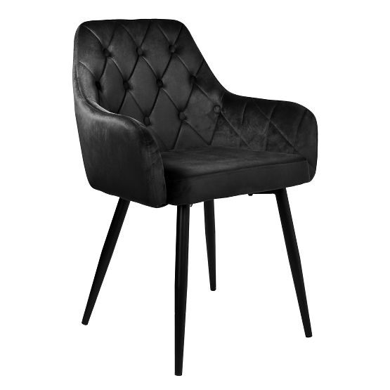 Sedia in velluto ATLANTA VELVET nera
