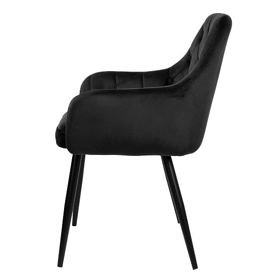 Sedia in velluto ATLANTA VELVET nera
