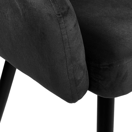 Sedia in velluto ATLANTA VELVET nera