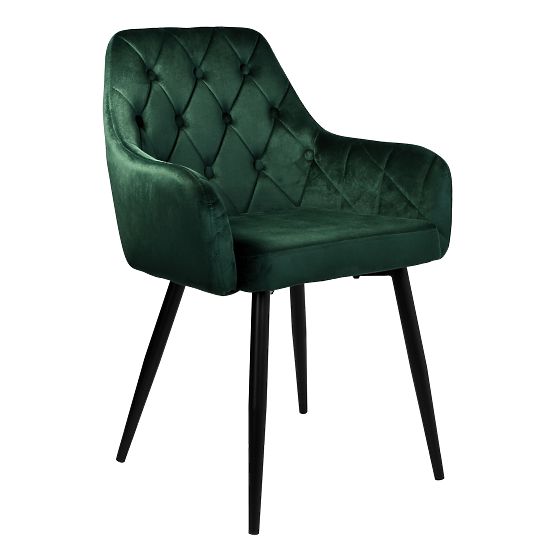Sedia in velluto ATLANTA VELVET verde scuro
