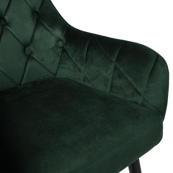 Sedia in velluto ATLANTA VELVET verde scuro