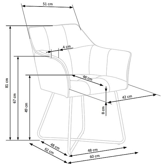 Sedia K377 grigia (1p=2pz)