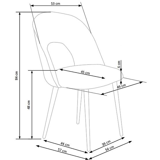 Sedia K384 verde scuro / nero (1p=4ks)
