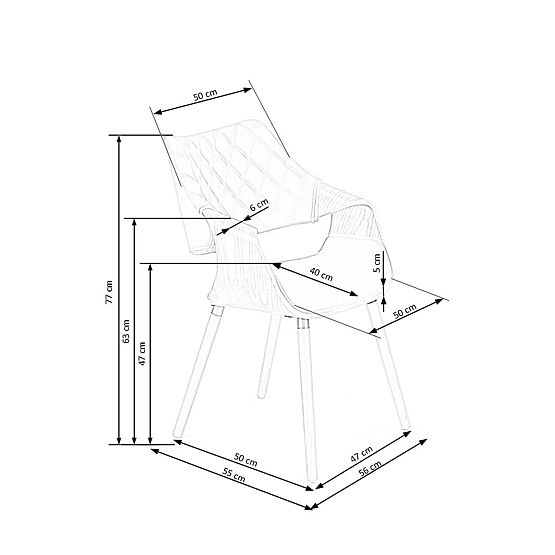 Sedia K396 noce / nero (1p=1pz)
