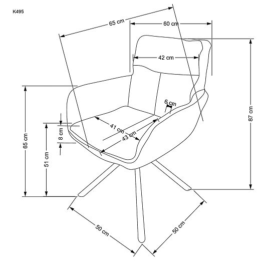 Sedia K495 grigia (1p=2pz)