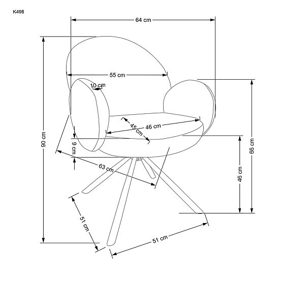Sedia K498 grigia (1p=2pz)