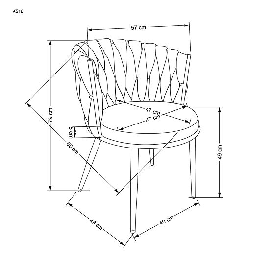 Sedia K516 grigia (1p=2pz)