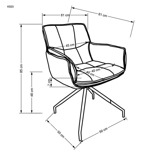 Sedia K523 marrone / marrone scuro (1p=2ks)