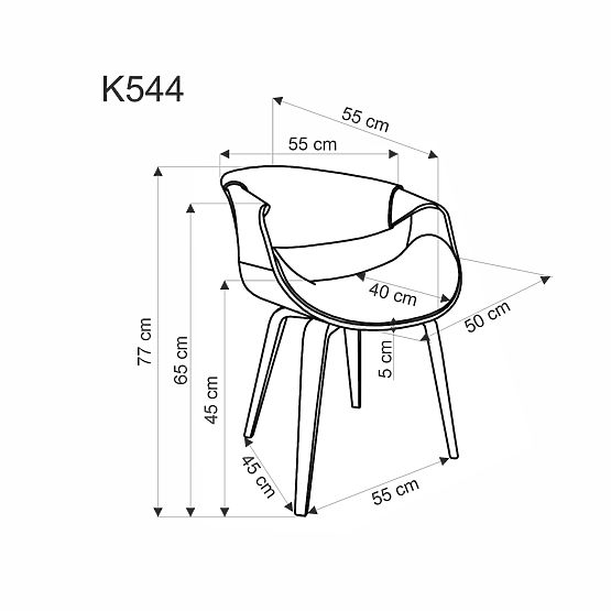 Sedia K544 grigia / noce (1p=1pz)