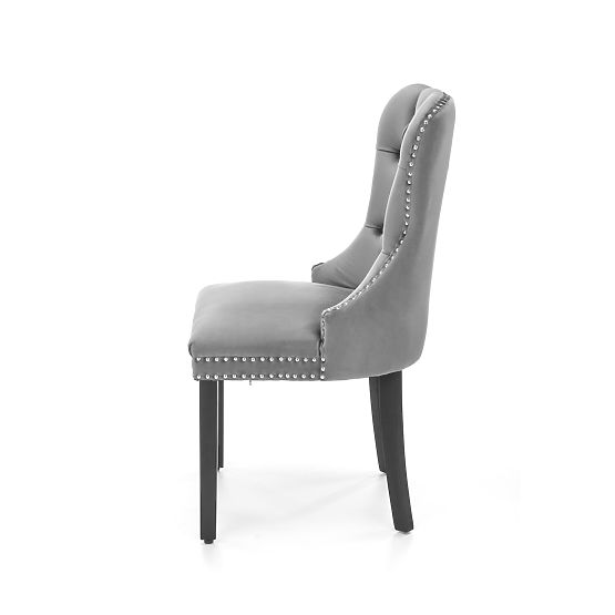 Sedia MIYA nera / rivestimento: grigio (1p=2pz)